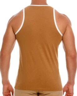 2138 VARSITY TANK TOPBROWN -JOR Luxe Deals Store 2138 VARSITY TANK TOP BROWN 3